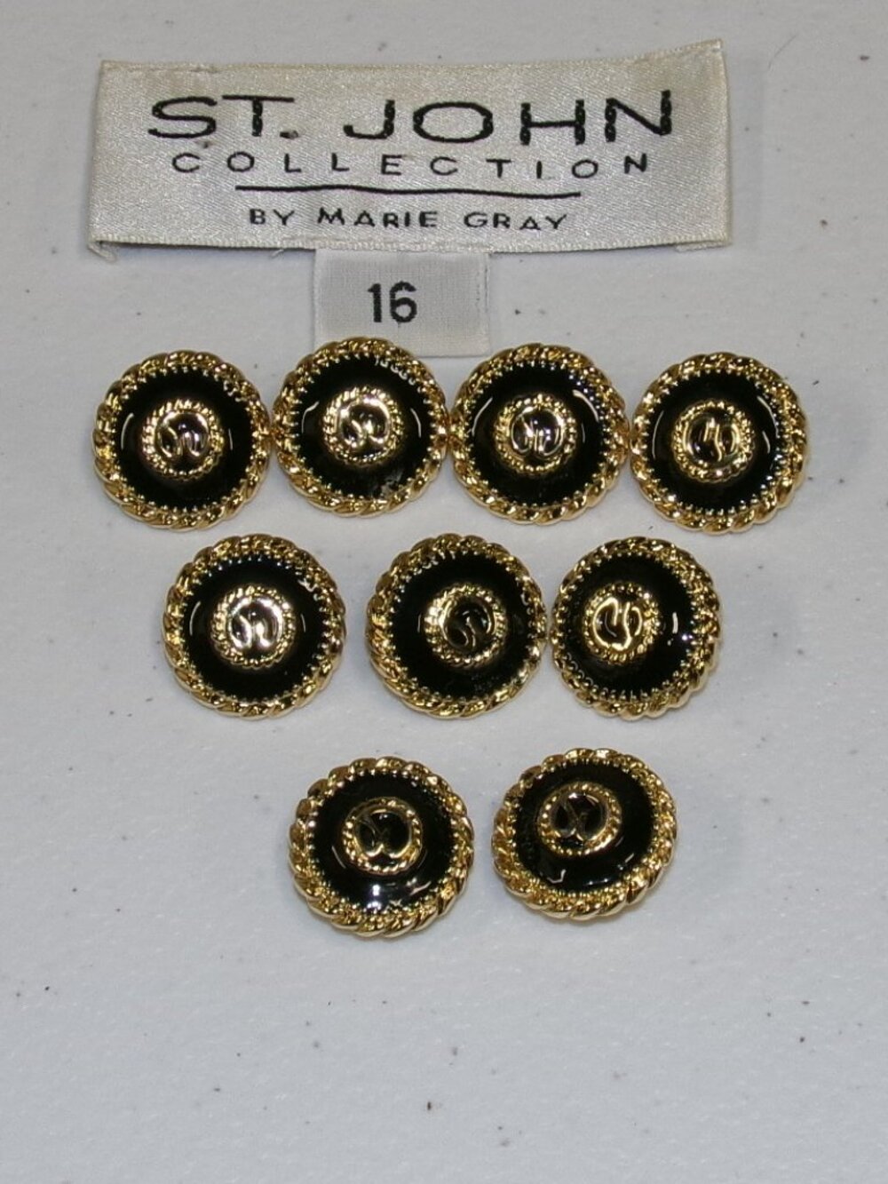 ST JOHN COLLECTION BY MARIE GRAY Black Gold REPLACEMENT BUTTONS Lot Of 9